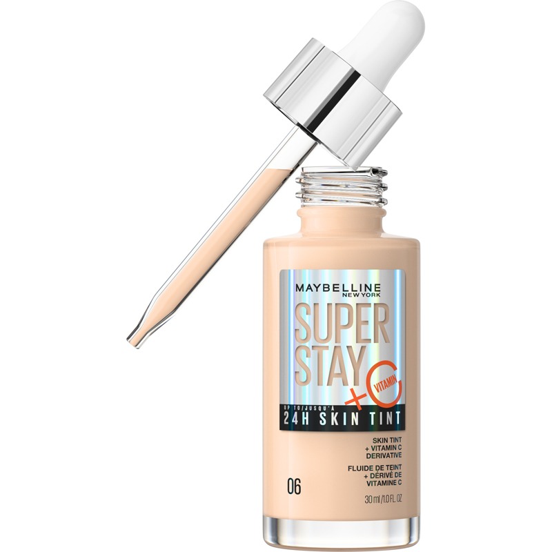 Maybelline Super Stay Skin Tint Foundation, With Vitamin C*, Foundation And Skincare, Long-Lasting Up To 24H, Vegan Formula, Shade 06