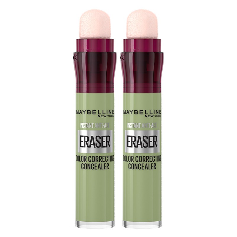 Maybelline DUO New York Eraser Eye, Colour Correcting Concealer, Counteracts Redness, For A Natural Soft-Focus Finish, Dermatologist Tested & Suitable For Sensitive Skin, (151, Green)