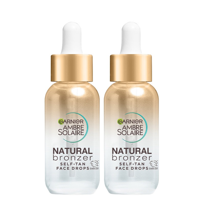 Garnier DOUBLE Ambre Solaire Natural Bronzer Self Tan Drops for Face