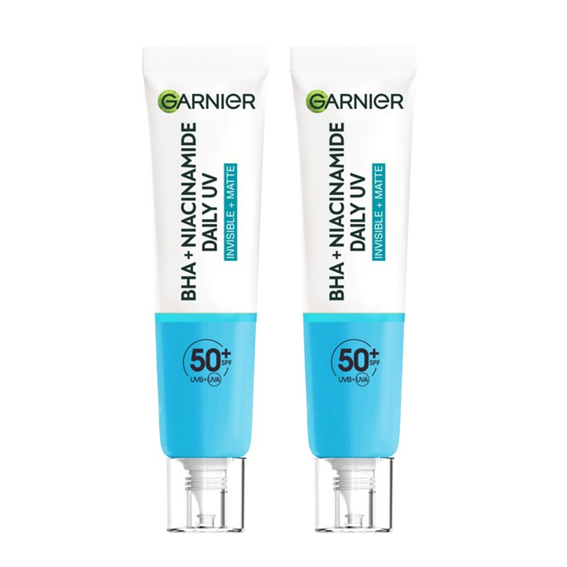 Garnier DOUBLE Sunscreen, With Spf50, Anti Imperfection Fluid, Prevents & Corrects Sun Damage, Invisible And Matte Finsih, Pure Active Bha + Niacinamide Daily Uv, 40Ml