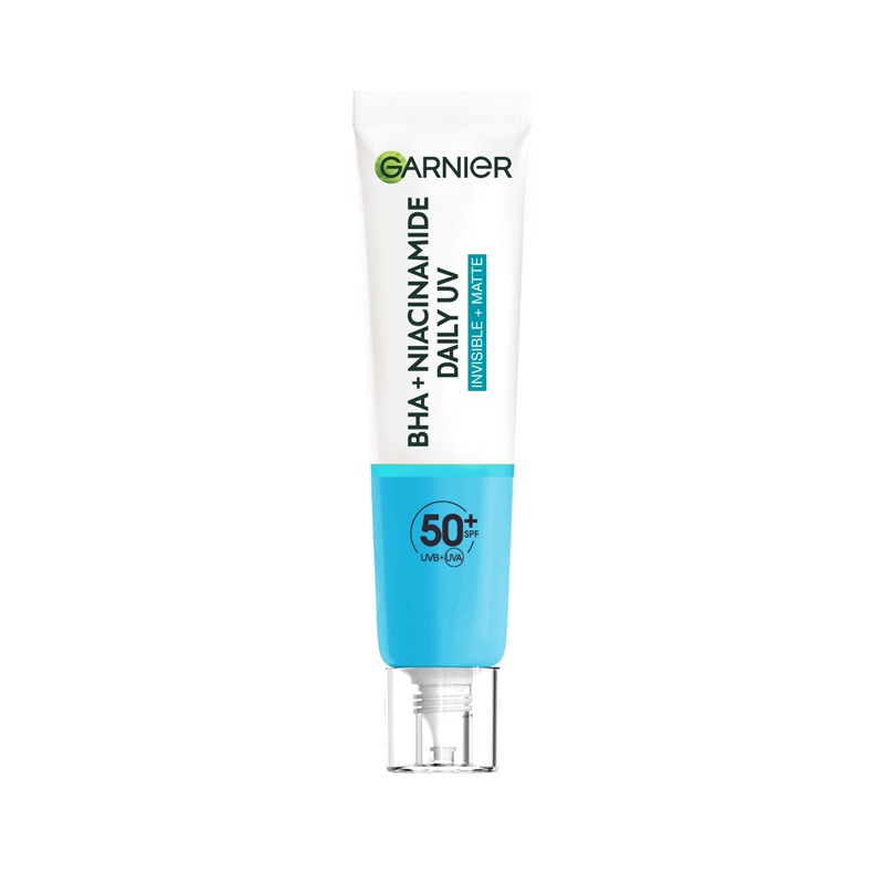Garnier Sunscreen, With Spf50, Anti Imperfection Fluid, Prevents & Corrects Sun Damage, Invisible And Matte Finsih, Pure Active Bha + Niacinamide Daily Uv, 40Ml