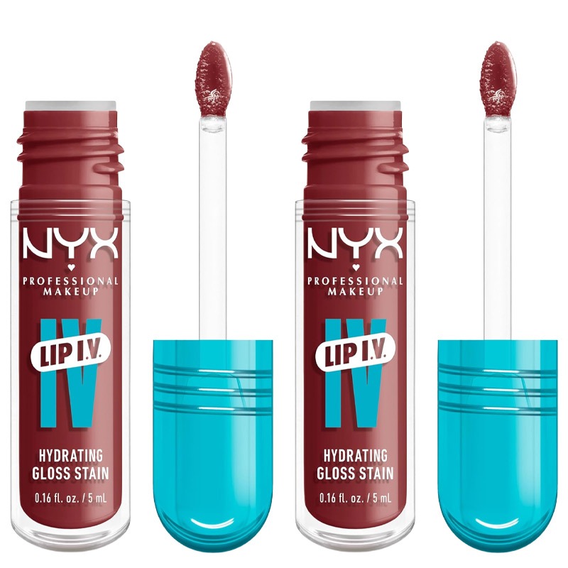 Nyx DUO  Lip Iv Lip Stain, Hydrating Gloss, Up To 12Hr Hydration, High Pigment, Wet Shine Finish, Drippin' In Rose