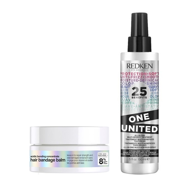 Redken Acidic Bonding Concentrate Hair Bandage Balm 75ml & One Untied Multi-Benefit Treatment Spray 150ml