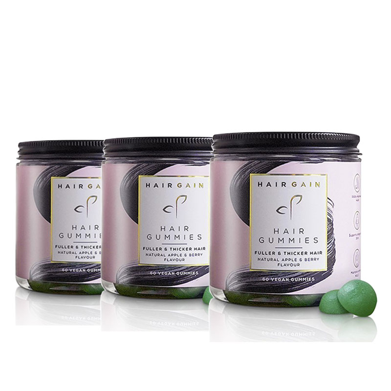 Hair Gain Gummies 3 x 60 Capsules Pack