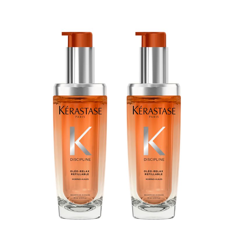 Kerastase DOUBLE Oleo-Relax Hair Oil Morpho Huile Refillable Bottle, for Dry and Frizz-prone Hair with Marula Oil 75ml