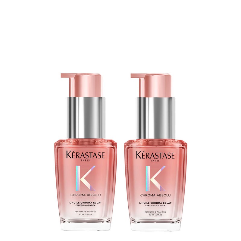 Kerastase DOUBLE Chroma Hair Oil Huile Chroma Éclat Bottle, for Fine to Medium Hair with Amino Acid & Lactic Acid 30ml