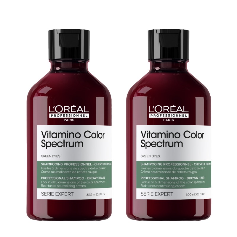 L'Oréal Professionnel DOUBLE Vitamino Color Spectrum Green Tinted Shampoo for dark brown coloured hair 300ml