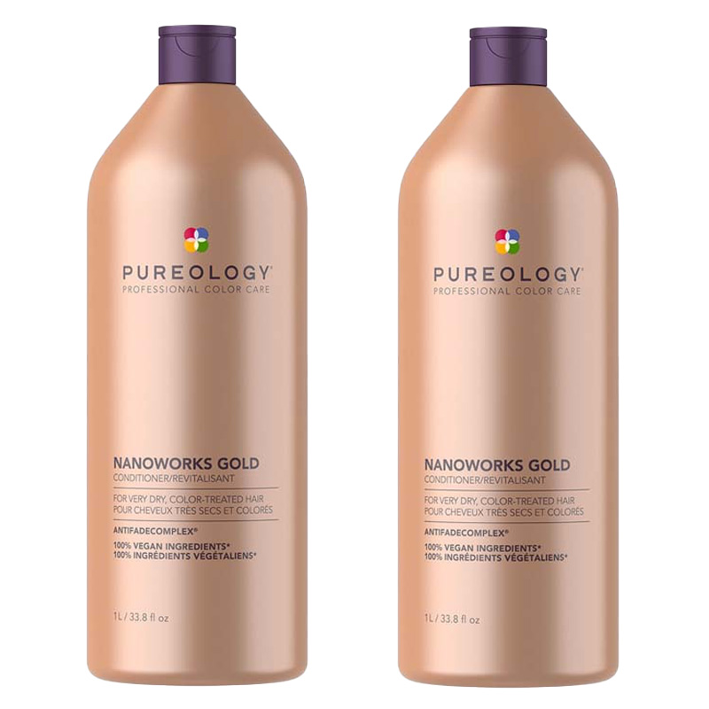 Pureology Nanoworks Gold Conditioner 1000ml Supersize Double Pack Worth £184