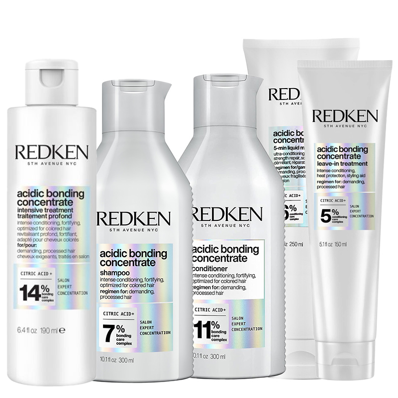 Redken Acidic Bonding Concentrate Intensive Pre-Treatment, Shampoo, Conditioner, Hair Mask & Leave-In Treatment Hair Routine 