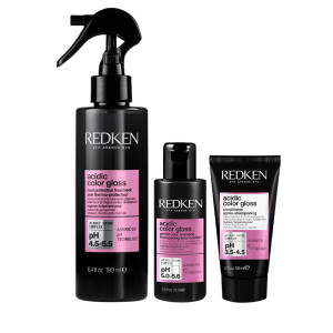 Redken PACK Acidic Color Gloss Leave In Heat Protectant 190ml, Acidic Color Gloss Shampoo 75ml and Acidic Color Gloss Conditioner 50ml