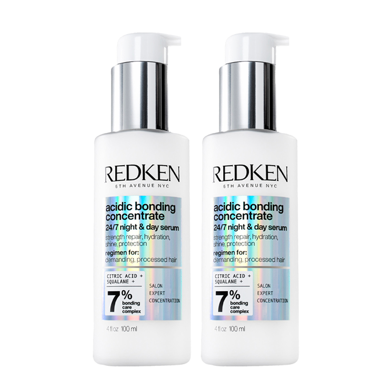 Redken DOUBLE Acidic Bonding Concentrate 24/7 Night and Day Hair Serum, Bond Repair for Damaged Hair, Lightweight Leave-In Serum 100m