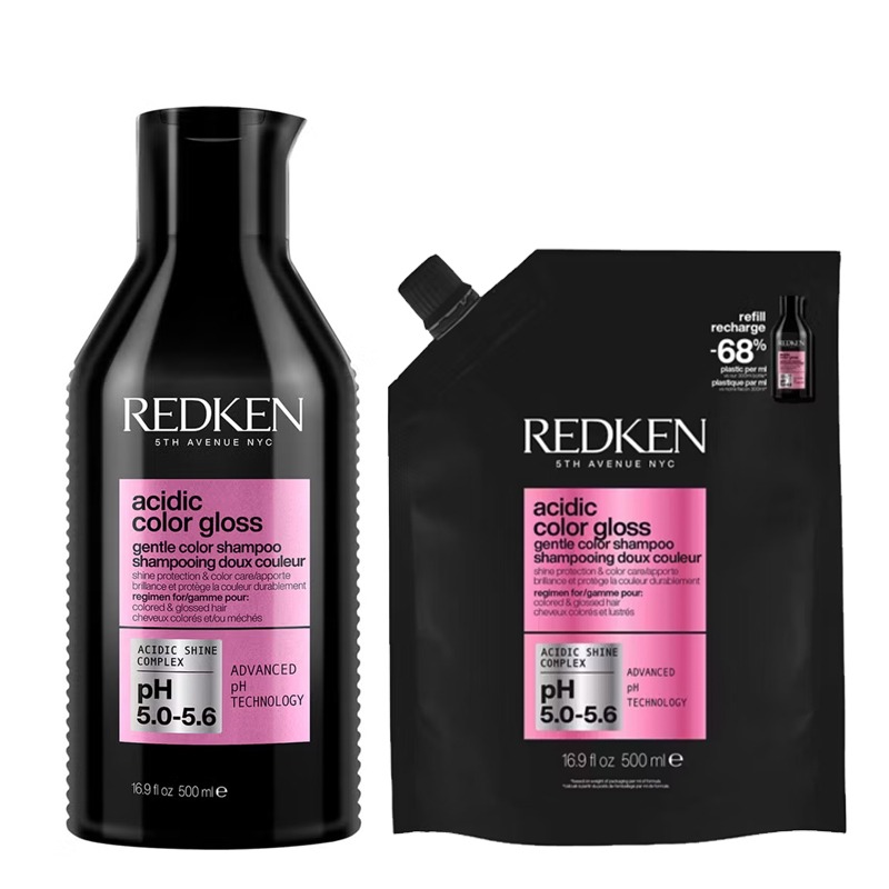 Redken DUO Acidic Color Gloss Sulphate-Free Shampoo 500ml & Refill Pouch 500ml