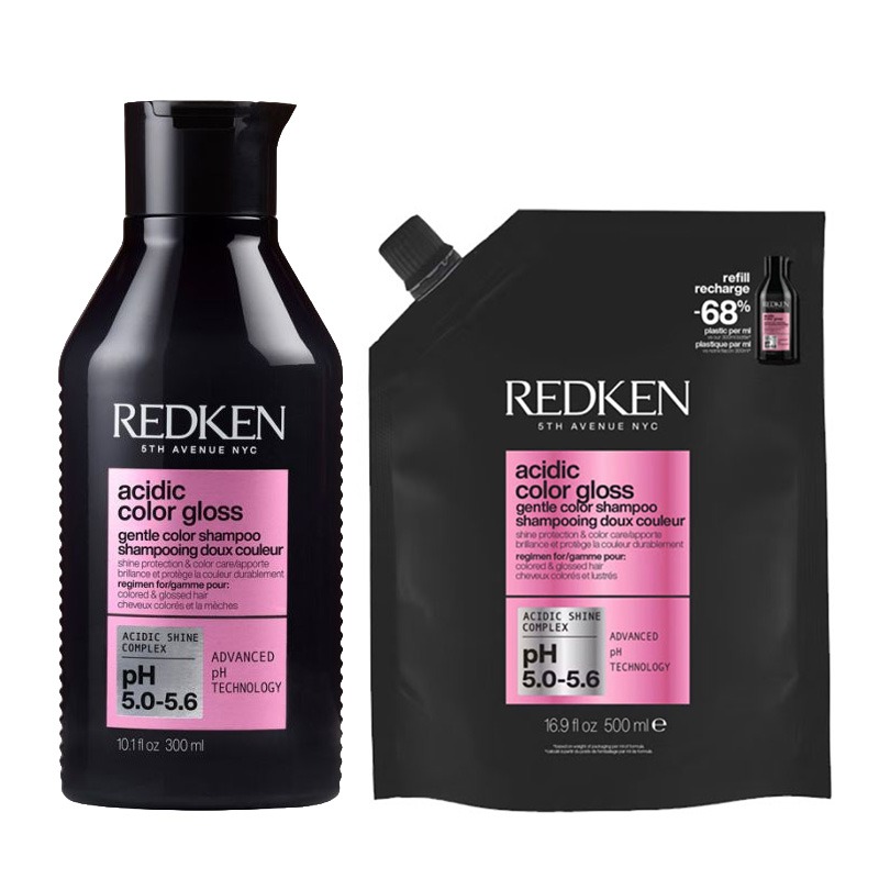Redken DUO Acidic Color Gloss Shampoo 300ml & Refill :Pouch 500ml