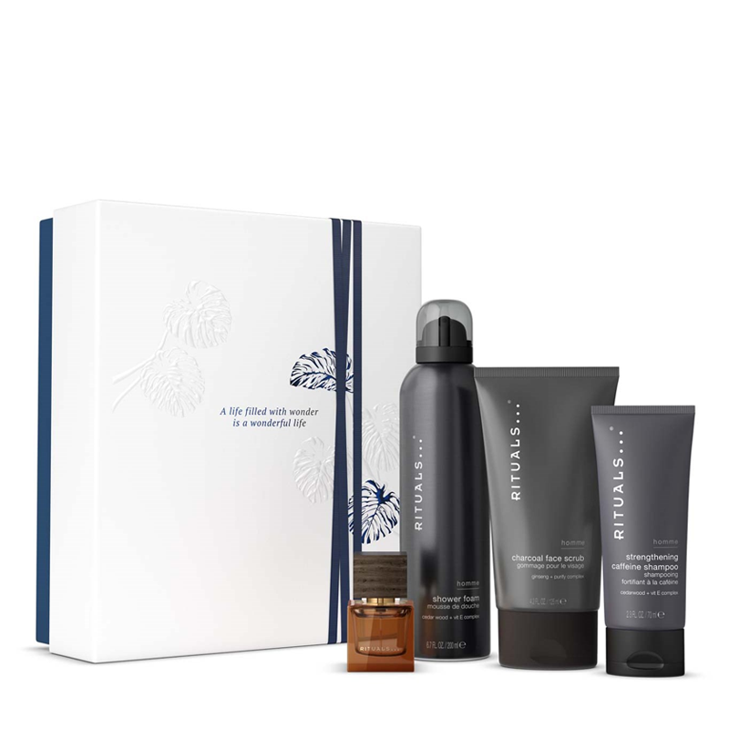 Rituals Homme Medium Giftset | Men’s Grooming Set | Skincare & Haircare Kit | Face Scrub Foaming Shower Gel Shampoo | Travel Perfume | Daily Care