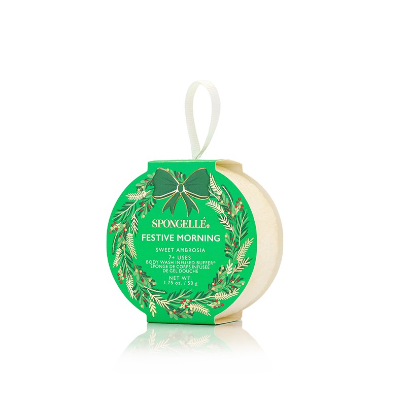 Spongellé Festive Morning Body Wash Infused Buffer, Sweet Ambrosia 50g