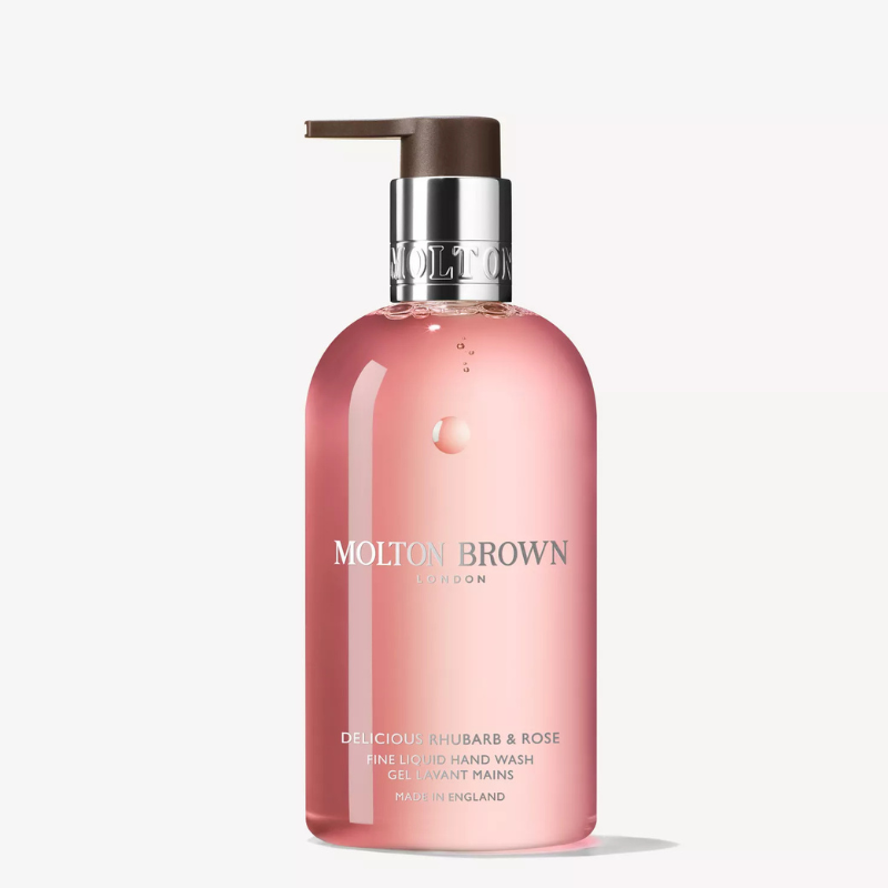 Molton Brown Rhubarb & Rose Hand Wash 300ml | Hand Cleanser | Floral Fruity Fragrance | Gentle Skin Care | Daily Use | Kitchen Bathroom Soap