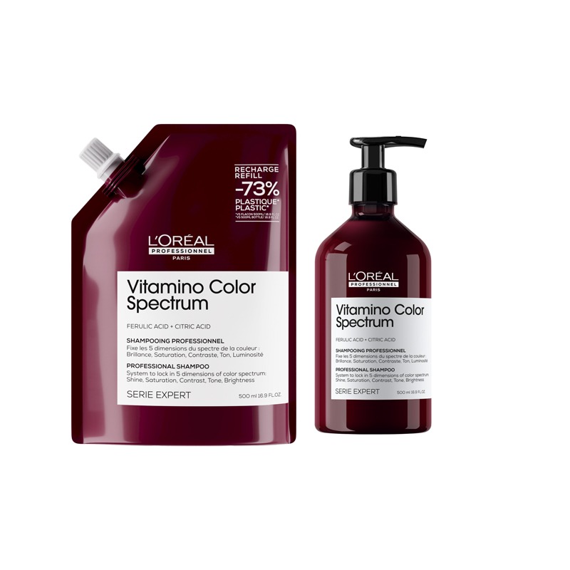 L'Oréal Professionnel DUO Vitamino Color Spectrum Shampoo & Refill pack 500ml  for coloured hair