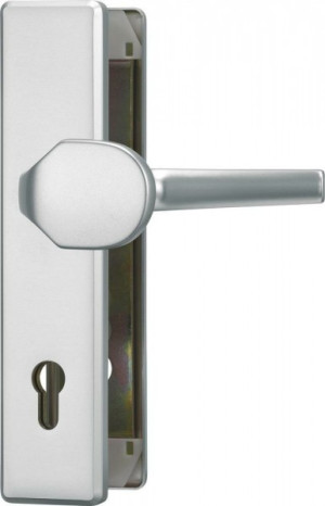 ABUS HLT612 Türschutzbeschlag Außen Knauf-Innen Klinke Silber F1