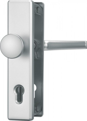 ABUS HLS214 Türschutzbeschlag Außen Knauf-Innen Klinke Silber F1