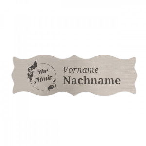 Türschild personalisiert aus Edelstahl mit Gravur (125x40 mm)