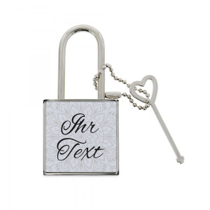 Liebesschloss für Paare - Ornament weiß (Druckfläche 37x37 mm)