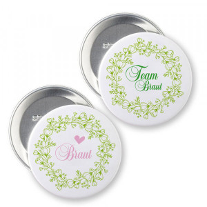 Buttons SET Junggesellinnenabschied "Braut"(ø 37 mm rund - 7 Stück)