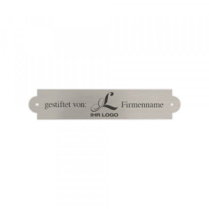 Bankschild Messing silber gebürstet (90 x 18 mm)