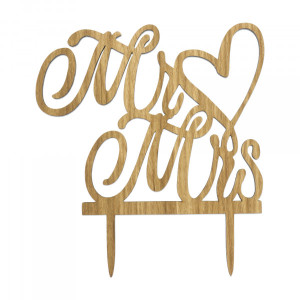 Tortenstecker für Hochzeitstorte - Cake Topper Mr. & Mrs. (3 Farben)
