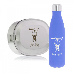 Individualisierbares SET Vesperdose & Isolierte Trinkflasche mit