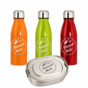 Schüler-SET – Personalisiertes Brotdosen- & Trinkflaschen-Set mit