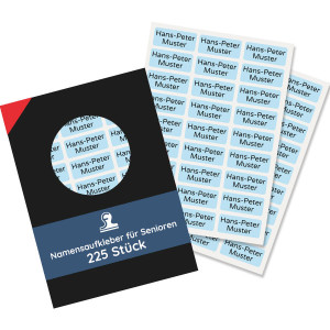225 Stück Kleine Namensaufkleber 2-zeilig für Senioren (30x13 mm)