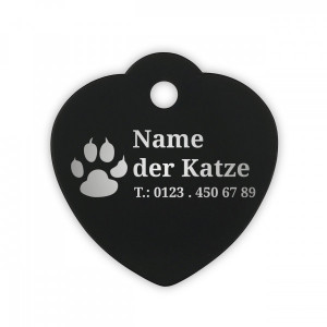 Katzenmarke "Herz" (Gravurmaß 20x10 mm)