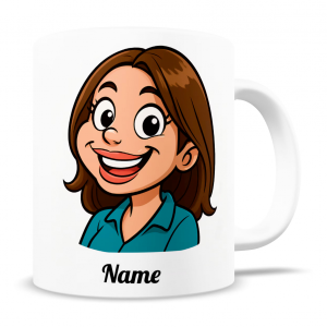 Keramiktasse mit Karikatur & Individualisierung
