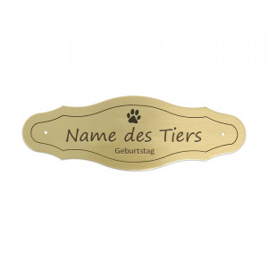 Tierschild aus Messing (125 x 42 mm)