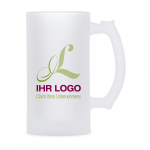 Glasbierkrug - Bierkrug mit individuellem Druck (Druckfläche 70x70 mm)
