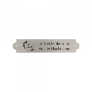 Grabschild Messing silber gebürstet (90 x 18 mm)