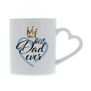 Keramiktasse mit Herzhenkel "best Dad ever"