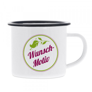 Emaille-Tasse & individuellem Druck (50x50 mm)