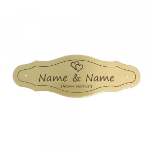 Hochzeitsschild aus Messing (125 x 42 mm)