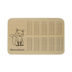Frühstücksbrettchen 1x1 mit Kindermotiv & individueller Gravur