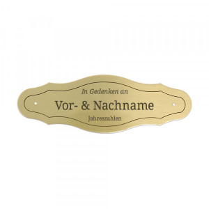 Grabschild aus Messing (125 x 42 mm)