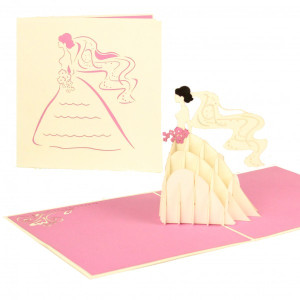 Colognecards Pop-Up Karte Braut rosa