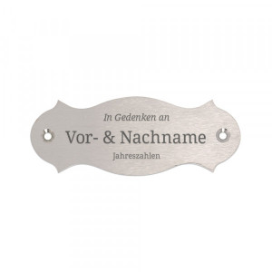 Gedenkschild aus Edelstahl (120 x 45 mm)