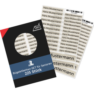 Bügeletiketten für Senioren (Set mit 225 Stück zum Aufbügeln)