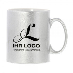 Keramiktasse silber individuell bedruckt (70x70 mm)