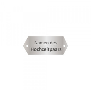 Hochzeitsschild aus Aluminium (58 x 20 mm)