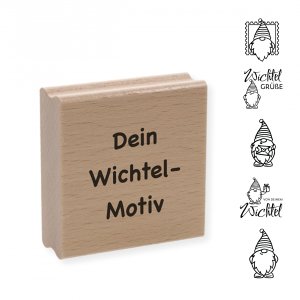Personalisierbarer Motivstempel Wichtel (60x60 mm)
