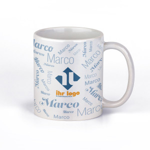 Keramiktasse mit Name & Firmenlogo