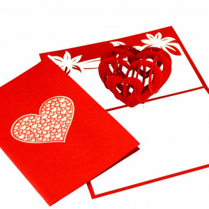Colognecards Pop-Up Karte Liebesherz rot