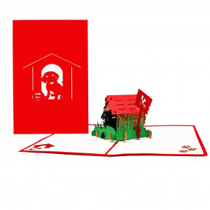 Colognecards Pop-Up Karte Hund & Hütte